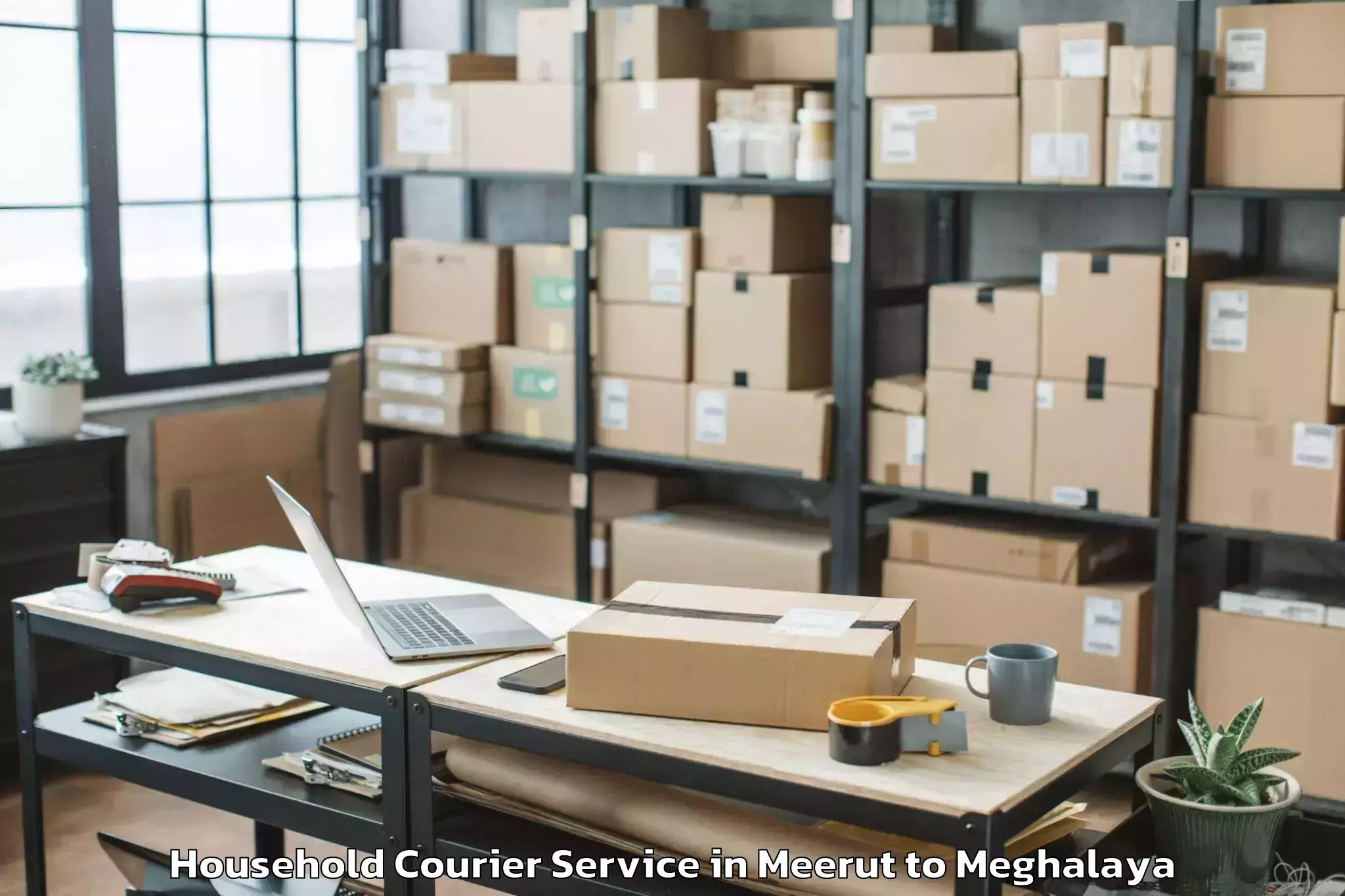 Efficient Meerut to Mawshynrut Household Courier